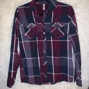 RVCA Purple Women’s Flannel Size Small